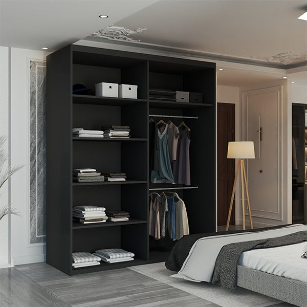MOON BLACK WARDROBE 150cm/203cm