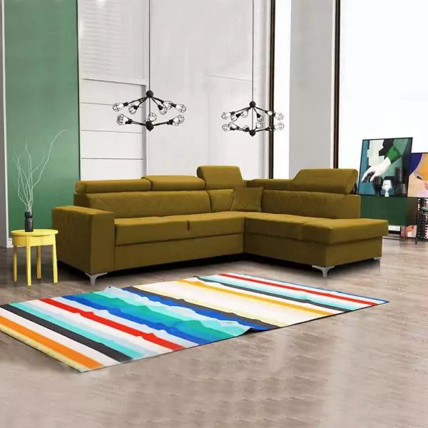 GLOSS CORNER SOFA BED MUSTARD
