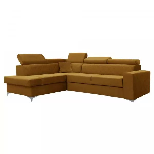 GLOSS CORNER SOFA BED MUSTARD