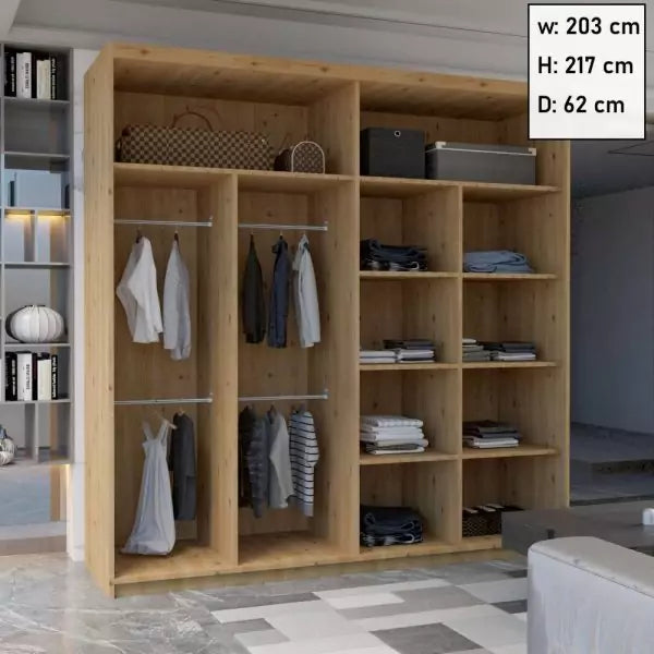 ANDORRA SLIDING WARDROBE OAK 150cm/203cm