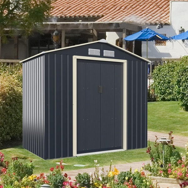 Outdoor Garden Storage Shed - Grey