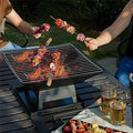 Portable Square Garden Firepit with BBQ Grill