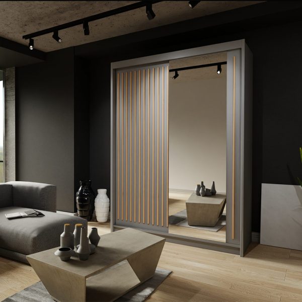 ROYAL GREY WARDROBE 150cm/203cm