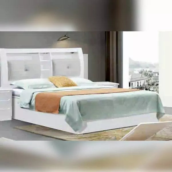 RUBY WHITE HIGH GLOSS BED