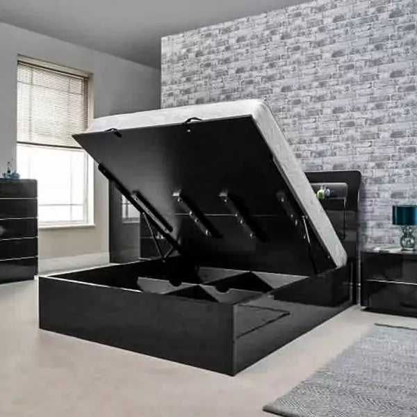 RUGBY BLACK HIGH GLOSS BED