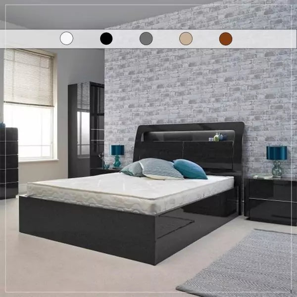 RUGBY BLACK HIGH GLOSS BED
