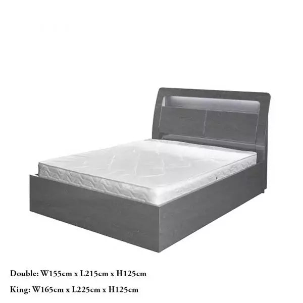 RUGBY GREY HIGH GLOSS BED