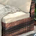Rattan Garden Furniture 6 Piece, Brown &amp; Cream