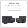 Fabric Grey Recliner Sofa Set