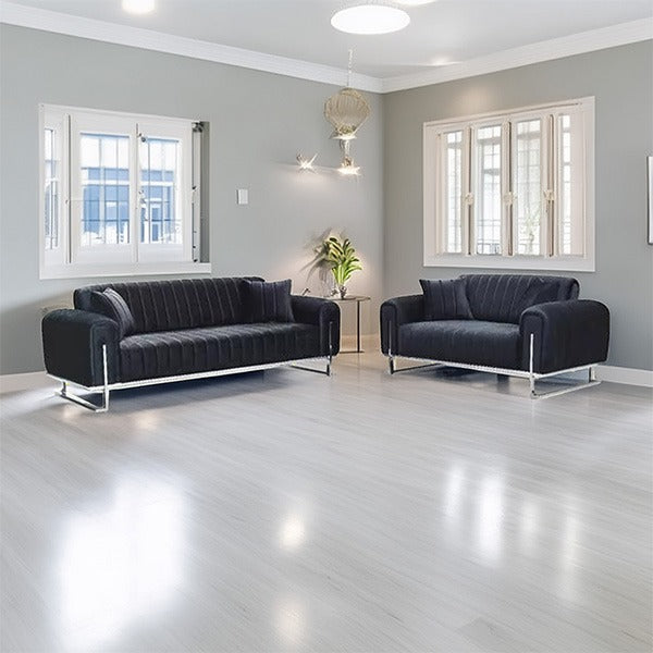 Richmond Black Chesterfield Sofa Set