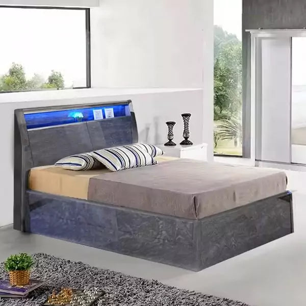 RUGBY BLACK HIGH GLOSS BED