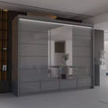 HIGH GLOSS SYCYLIA GREY WARDROBE 150-208-255CM