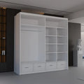 HIGH GLOSS SYCYLIA WARDROBE 150/208/255CM WHITE