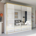 SYDNEY HIGH GLOSS BLACK/GOLD WARDROBE 203cm/253cm