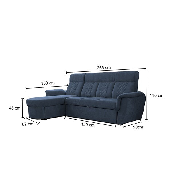 SELLY BLUE SMALL SOFA BED