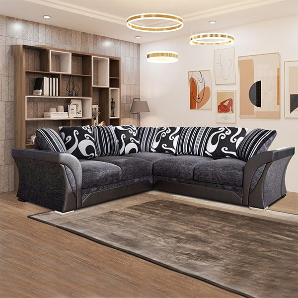 SHANNON CORNER SOFA BLACK/GREY