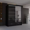 BLACK HIGH GLOSS SYCYLIA WARDROBE 150-208-255CM