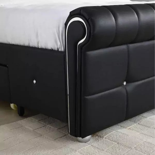 TIVONA BED WITH 2 DRAWERS HIGH BED