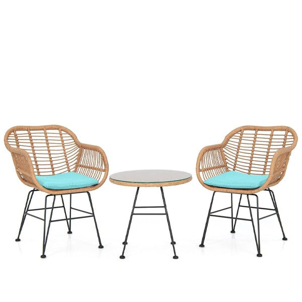 Three-piece Outdoor Patio Rattan Furniture Set