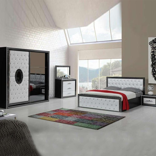 VEGAS BLACK&amp;WHITE BEDROOM SET