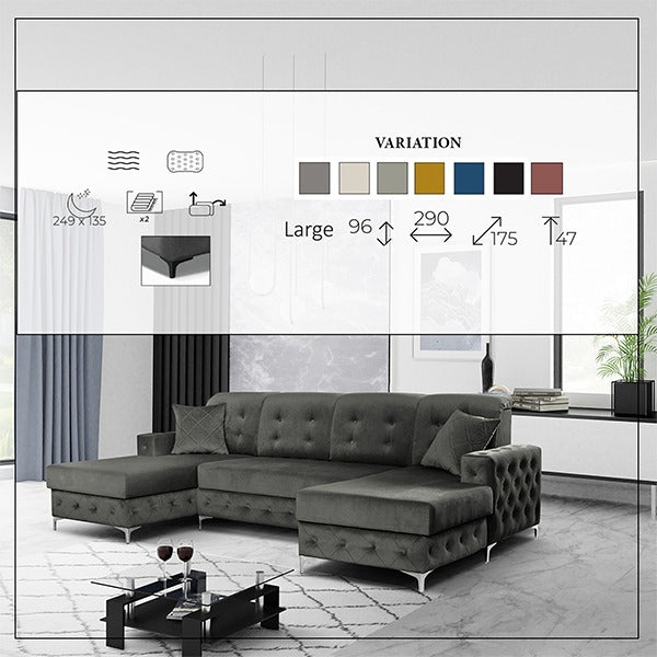 VERSO LARGE SOFA BED GREY