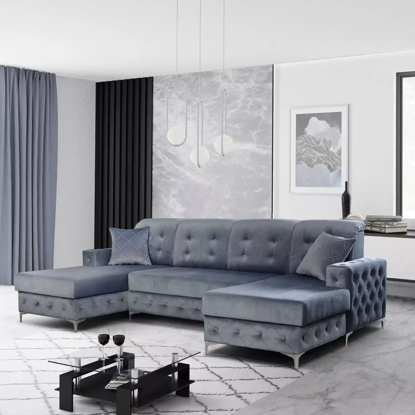 VERSO SKY BLUE SOFA BED