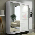 VIKAS BLACK HIGH GLOSS WARDROBE 120cm/150cm/200cm/250cm