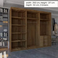 MIAMI WALNUT WARDROBE 250cm