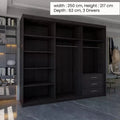MIAMI WENGE WARDROBE 250cm