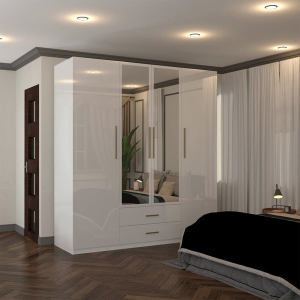 High Gloss 4 door wardrobe