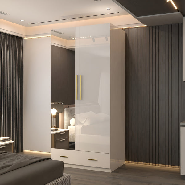 high gloss wardrobe 2 door