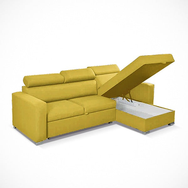 Hugo Yellow Corner Sofa Bed