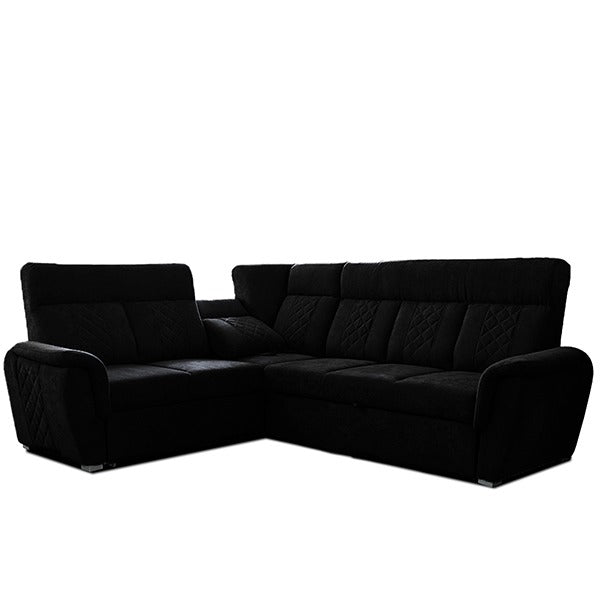 SELLY BLACK LARGE CORNER SOFA