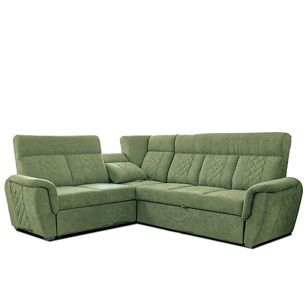 SELLY GREEN LARGE CORNER SOFA BED