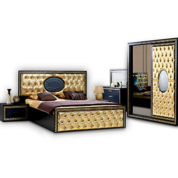 VEGAS BLACK&amp;GOLD BEDROOM SET