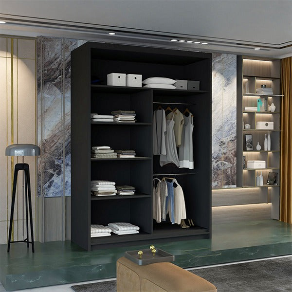 MARIKA BLACK WARDROBE 120cm/150cm/180cm/203cm