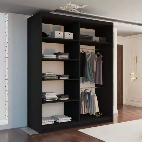 VISION BLACK WARDROBE 120cm/150cm/180cm/203cm