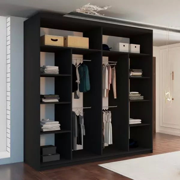 VISION BLACK WARDROBE 120cm/150cm/180cm/203cm
