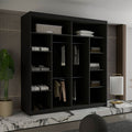 DIAMOND BLACK WARDROBE 150cm/203cm