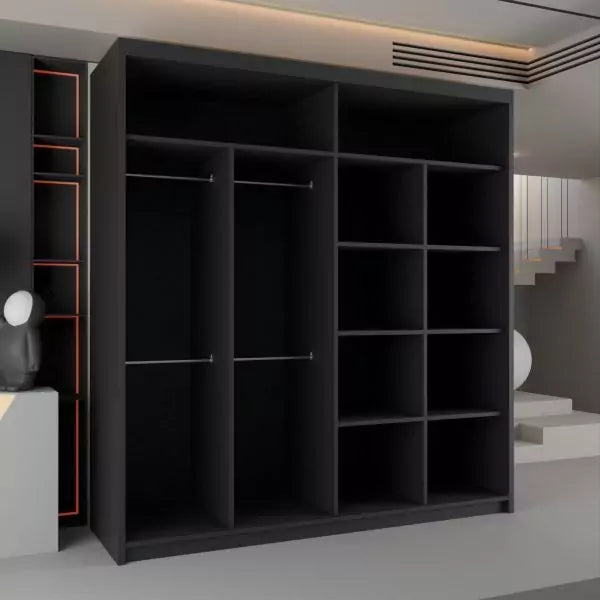 CALIFORNIA BLACK WARDROBE 150cm/203cm