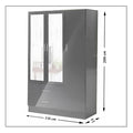 Bobby Grey 3 Door High Gloss Wardrobe