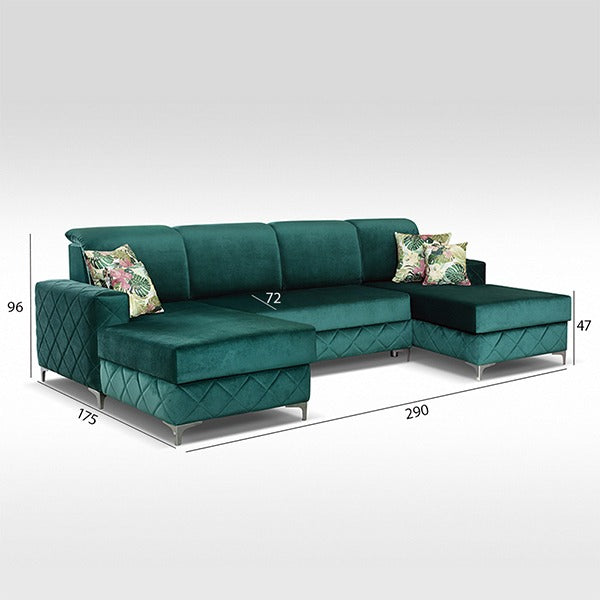 BORYS GREEN SOFA BED LARGE