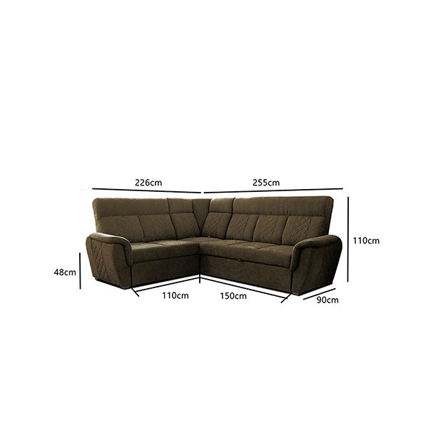 SELLY BROWN LARGE CORNER SOFA