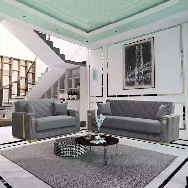 CHERRY GREY 3+2 SOFA BED