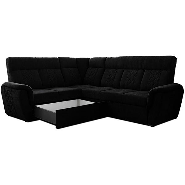 SELLY BLACK LARGE CORNER SOFA