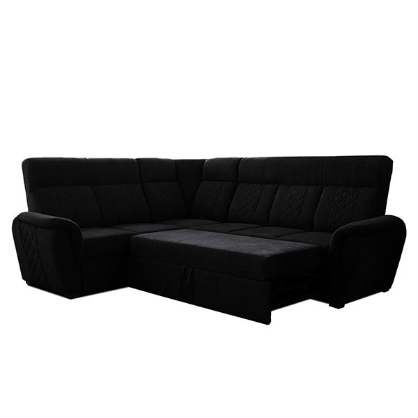 SELLY BLACK LARGE CORNER SOFA