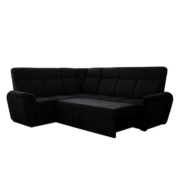 SELLY BLACK LARGE CORNER SOFA