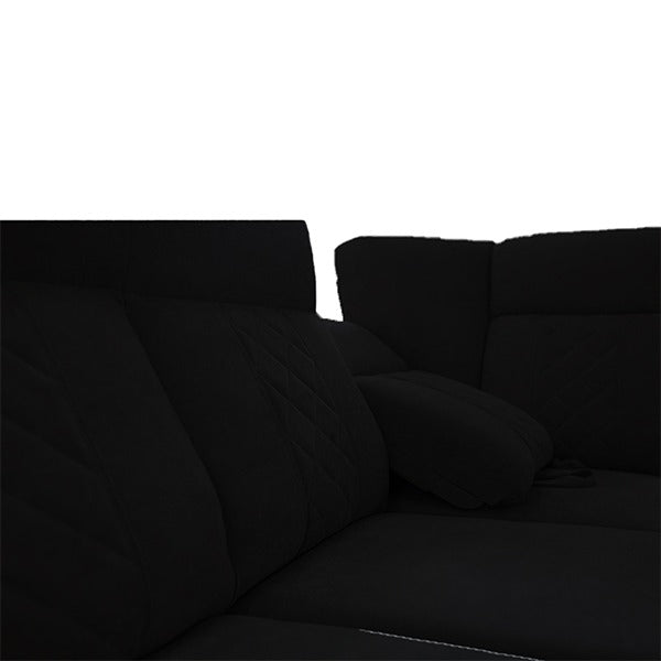 SELLY BLACK LARGE CORNER SOFA