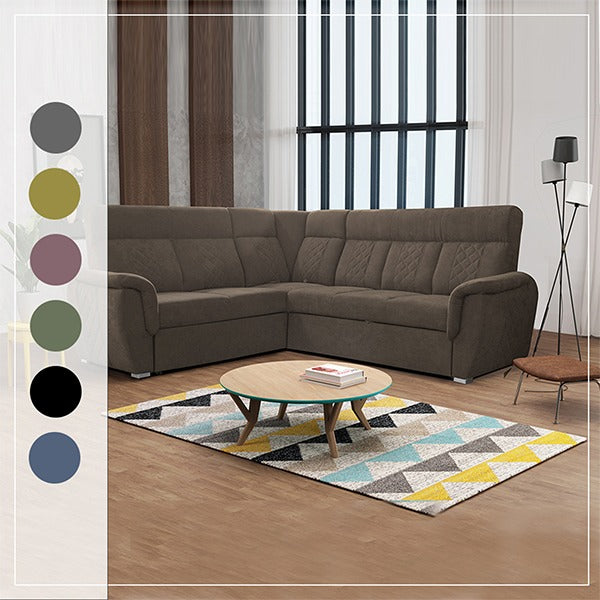 SELLY BROWN LARGE CORNER SOFA