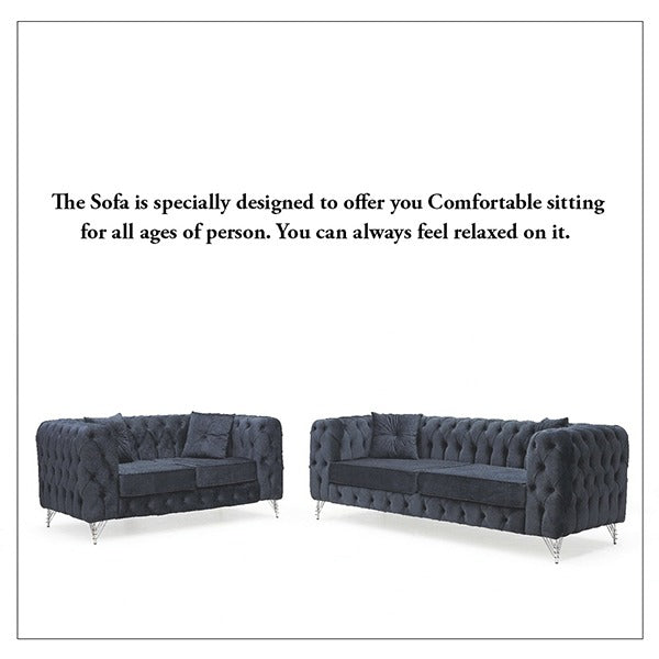 Chicago Grey 3+2 Chesterfield Sofa Set